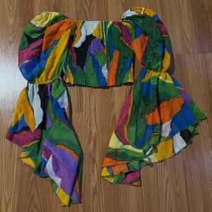 Live 4 Truth Bell Sleeve Multicolor Blouse‎ Top Size M NWT Bohemian Festival